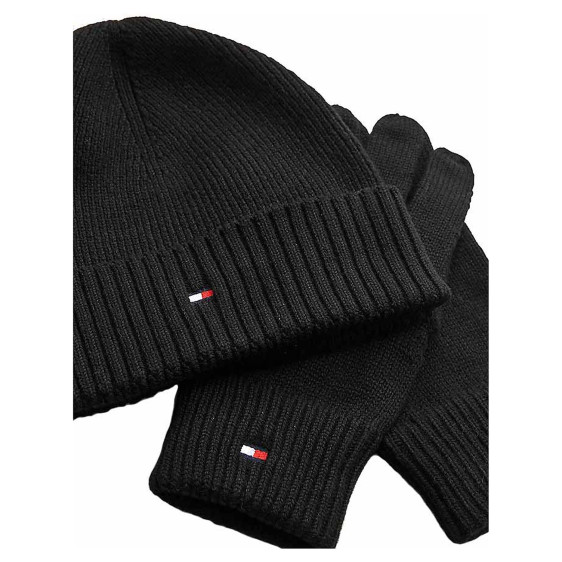 detail Tommy Hilfiger čepice + rukavice AM0AM10490 BDS Black
