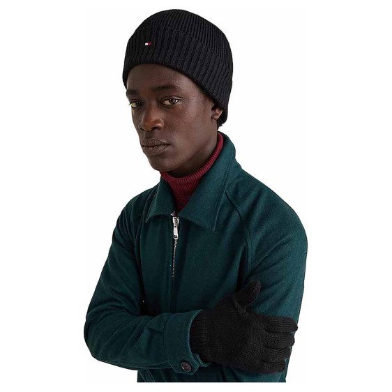 detail Tommy Hilfiger čepice + rukavice AM0AM10490 BDS Black