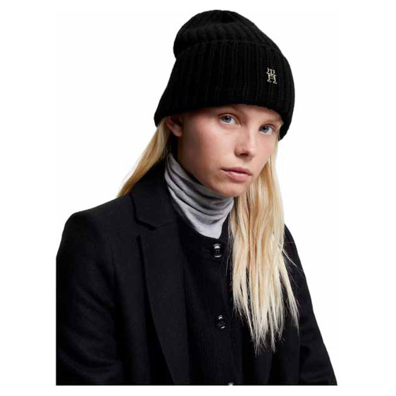 detail Tommy Hilfiger dámská čepice AW0AW15299 BDS Black