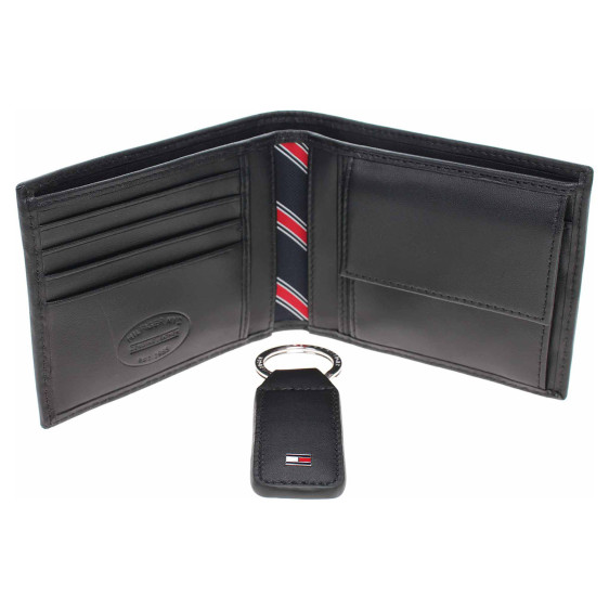 detail Tommy Hilfiger pánská peněženka a přívěšek AM0AM07931 BDS black
