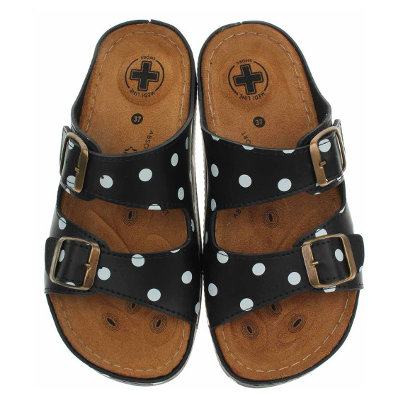 detail Dámské pantofle Medi Line S182.002 black dots