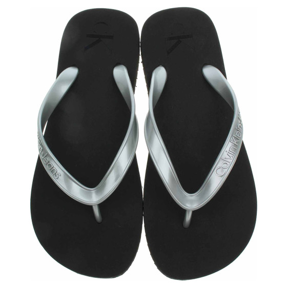 detail Dámské plážové pantofle Calvin Klein YW0YW01719 00T Black-Silver