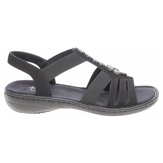 detail Dámské sandály Rieker 60806-00 schwarz