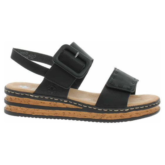 detail Dámské sandály Rieker 62950-00 schwarz