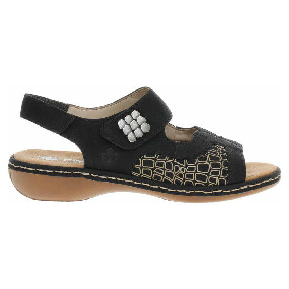detail Dámské sandály Rieker 65989-01 schwarz